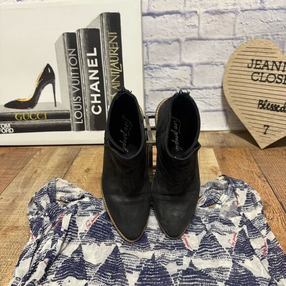 Free people black century ankle flat bootie size 36 - Picture 11 of 13